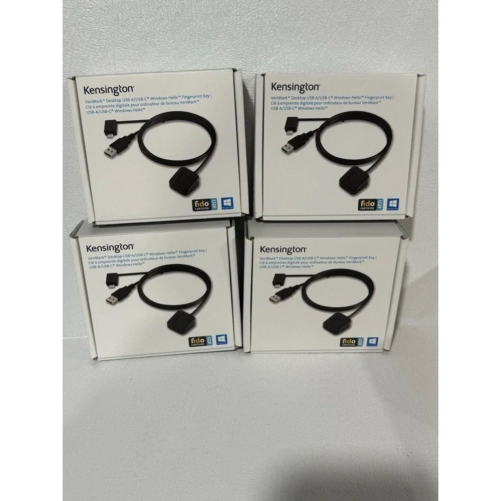 Kensington VeriMark Desktop USB-A/USB-C Windows Hello Fingerprint Key FIDO U2F